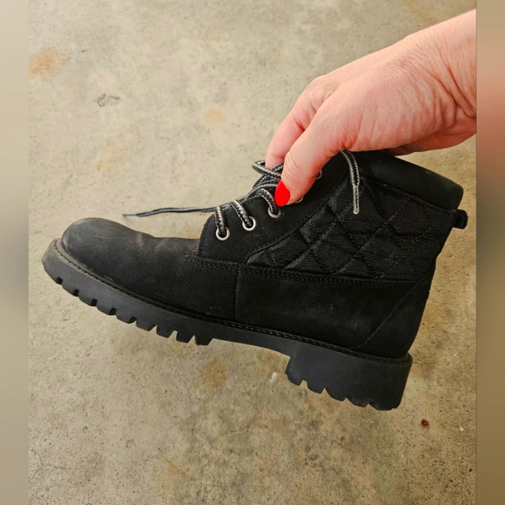 Ralph Lauren Black Quilted Ankle Boots, Boys Sz 5